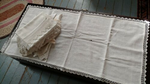 Vintage Set of 10 Large White Linens