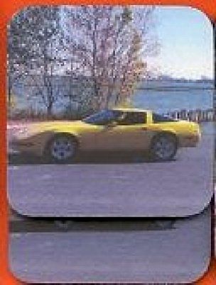 CORVETTE - 1995 Yellow Rubber Backed Coasters #0417