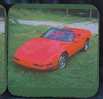 CORVETTE - 1996 Red Rubber Backed Coasters #1048
