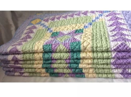 Judi Boisson Quilts Pastel Placemats Patchwork Shabby Chic Country Casual Lot 6