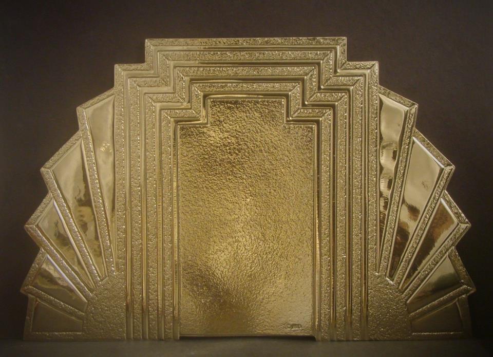 Set of 7 - Vtg Metallic Gold Art Deco Placemats - Rare