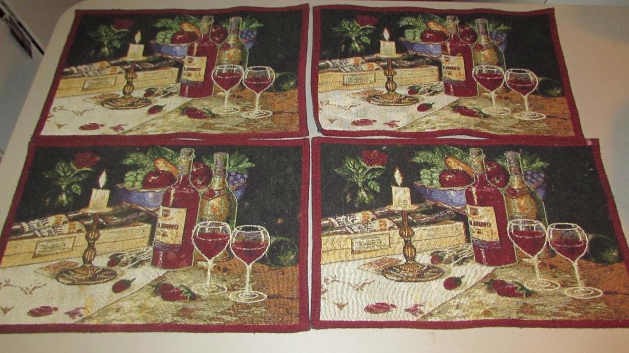 Set of 4 Wine Bottle Placemats