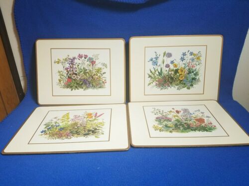 4 Pimpernel Meadow Flowers Placemats Acrylic Vintage Floral Prints 12