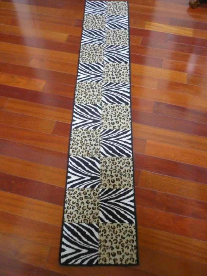 Vintage Leopard & Zebra Design Table Runner Size 12