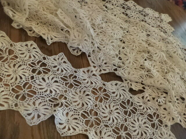 4 MATCHING  CROCHETED TABLE RUNNERS