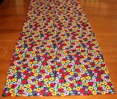 Table Runner Bright Pansies Floral Design 100% Cotton Handmade 16 X 40 NEW