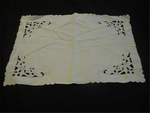 Beautiful Vintage Madeira Table Centerpiece or Runner Ivory with Embroidery