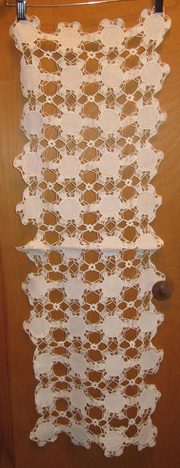 vintage antique lot of 2 crochet  lace white runners 13