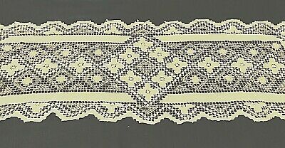 String Crochet Table Floral Runner Cream Ivory Handmade Vintage 14