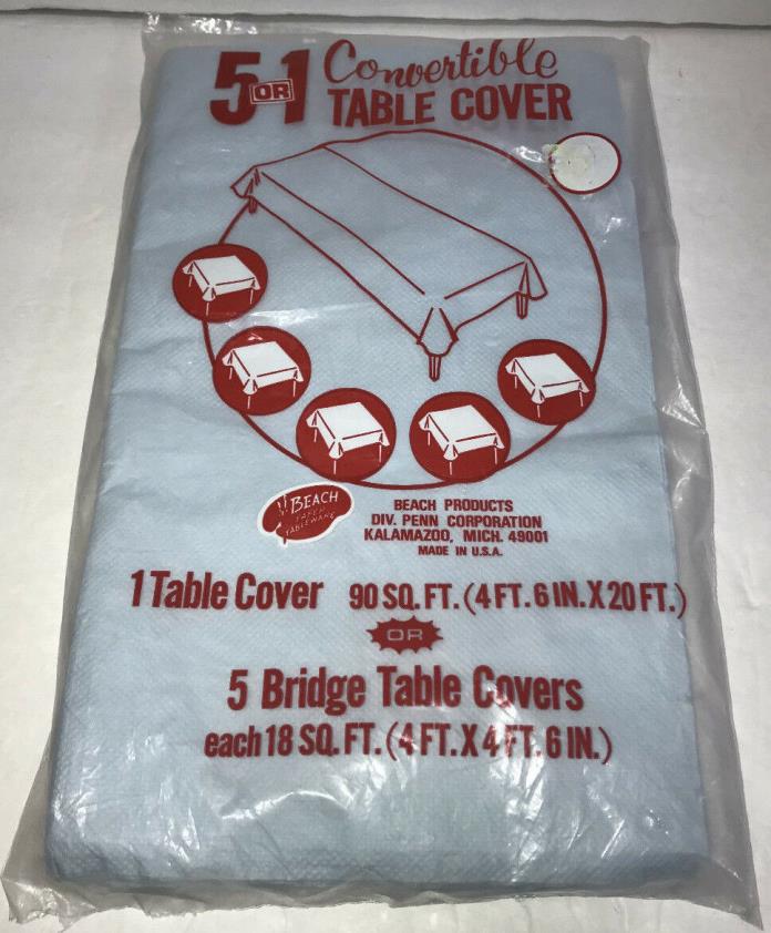 NEW Convertible Paper Table Cover Vintage Beach Products Kalamazoo, MI