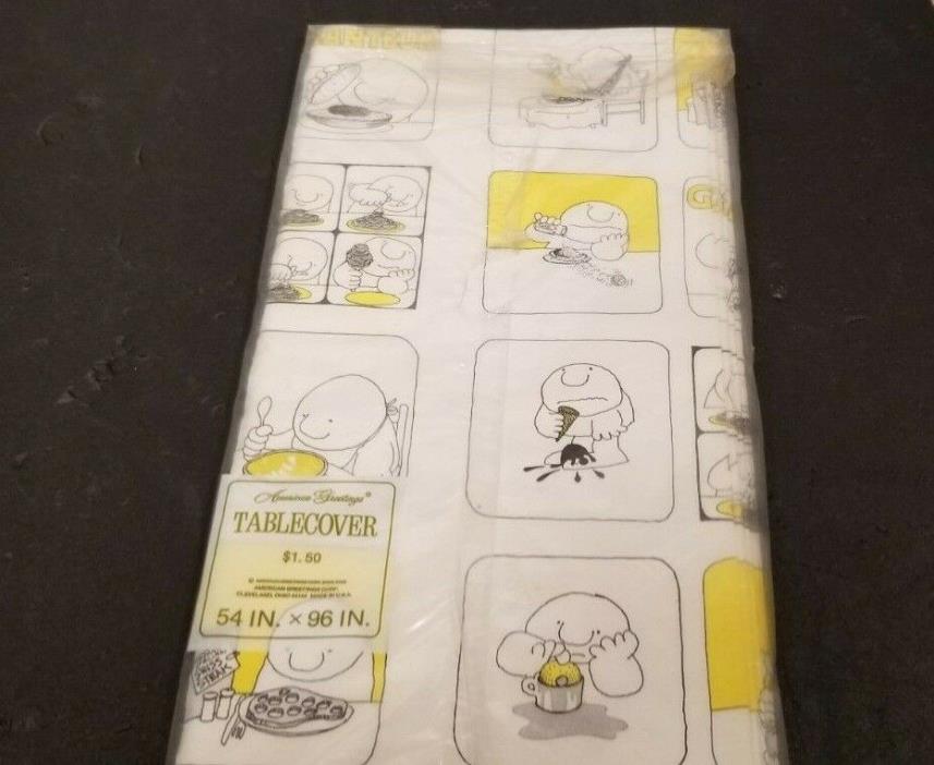Vtg Sealed 1972 American Greetings Paper Tablecover Ziggy Comic  54``x 96``