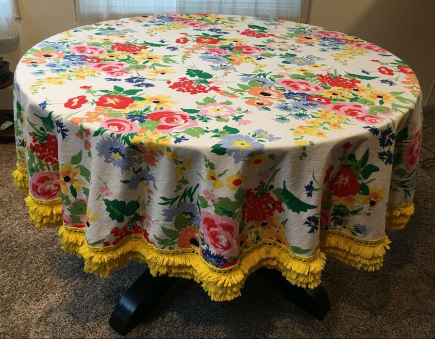 Round Floral Tablecloth 65