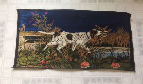 Unbranded Vintage tapestry Springer Spaniel Dog Retrieving Pheasant 36.5 X 18.75