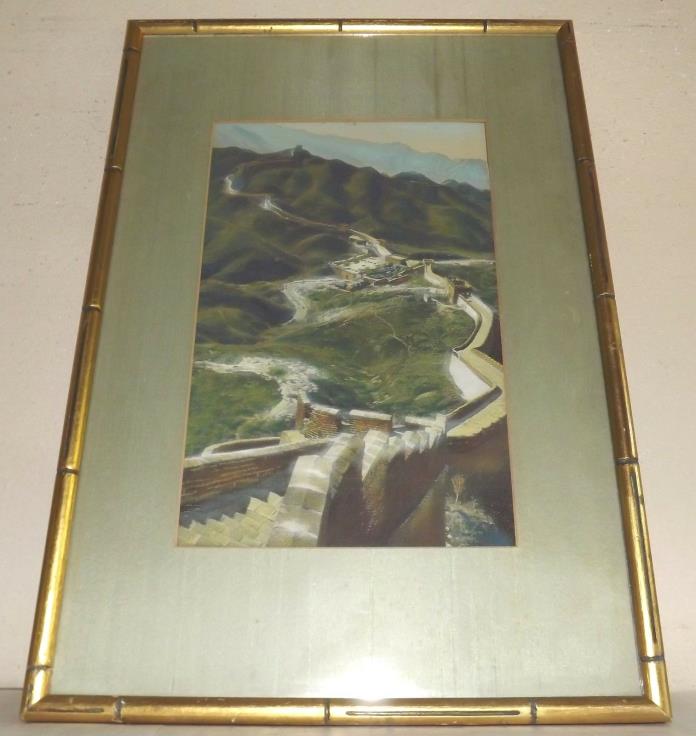 China Great Wall vintage Embroidery Framed with linen mat