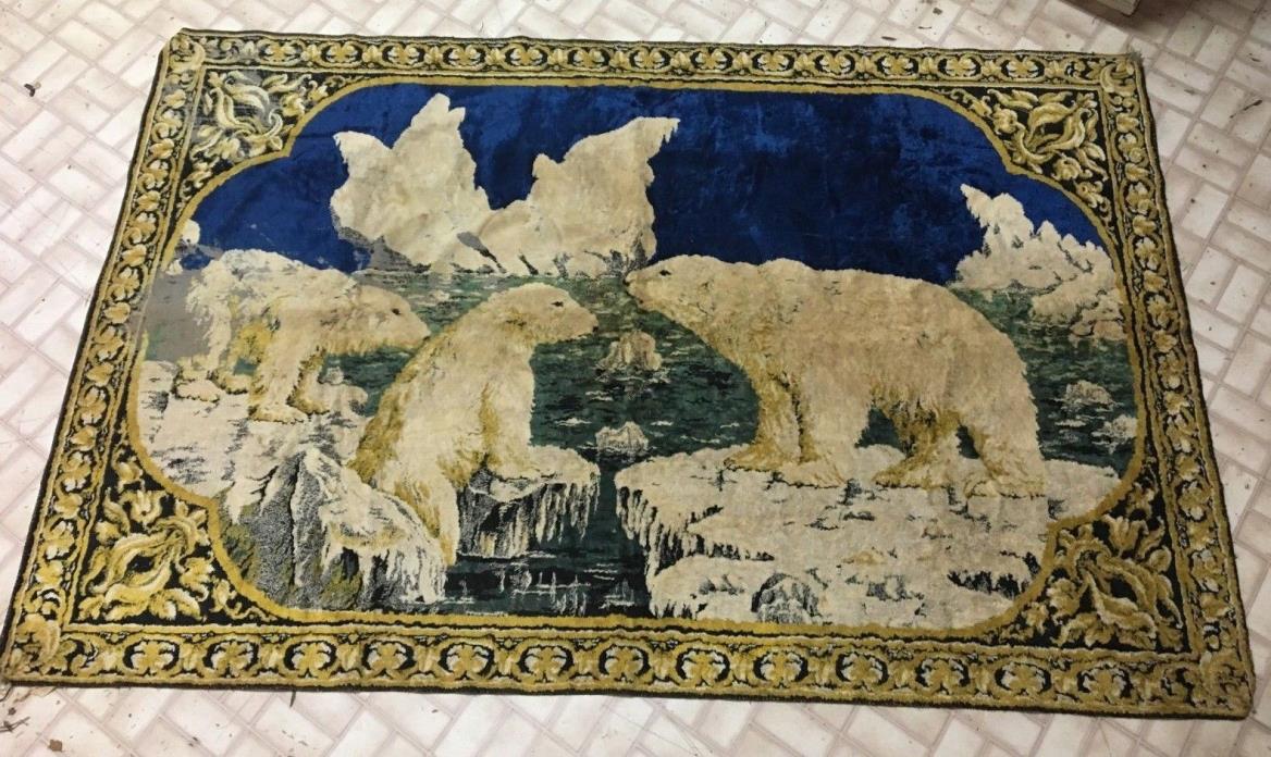Vintage Italian Polar Bear Tapestry  70