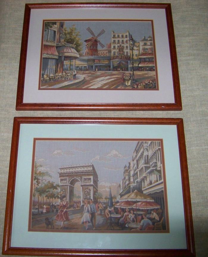 Pair of Vintage Tapestry Pictures of  Paris France 8