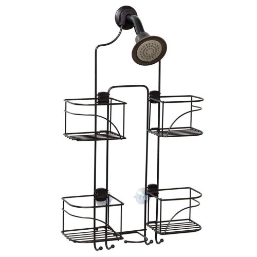 Over The Shower Head Caddy Expandable Hanging Shelf Bathroom Organizer Rack Hook