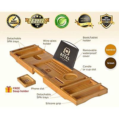 Bathtub Trays Luxury Caddy Tray, One Or Two Person And Bed Bonus Free Soap