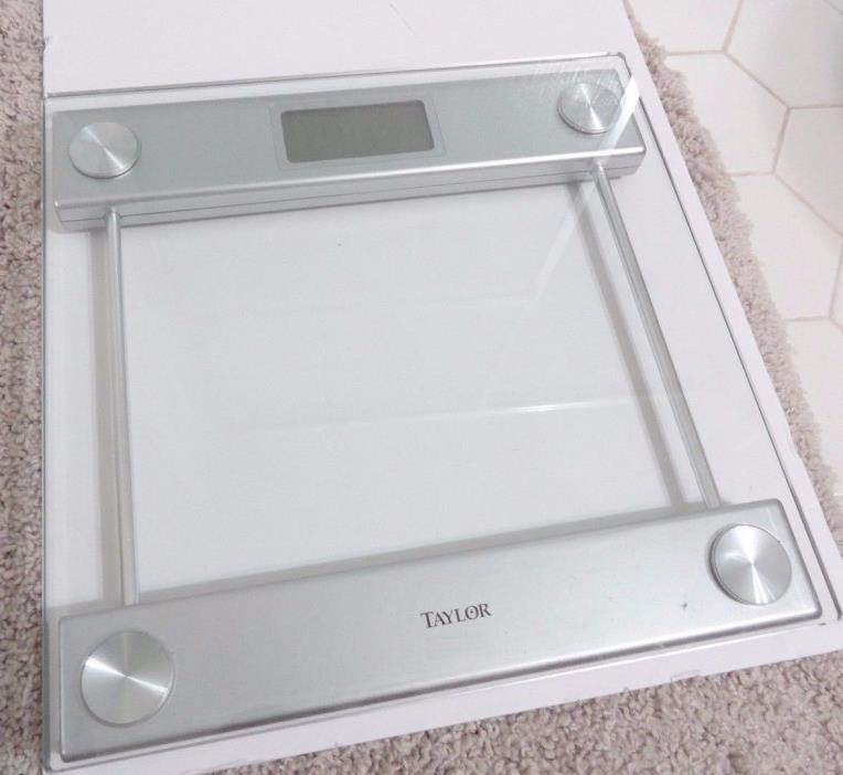 Taylor Digital Glass Chrome Precision Bathroom Scale LCD Display Fitness 7519