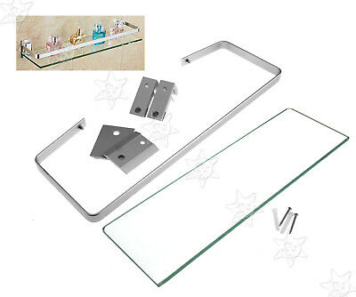 35cm Bathroom Washroom Chrome Brass Shower Caddy Shelf Base With Glass Tier NEW