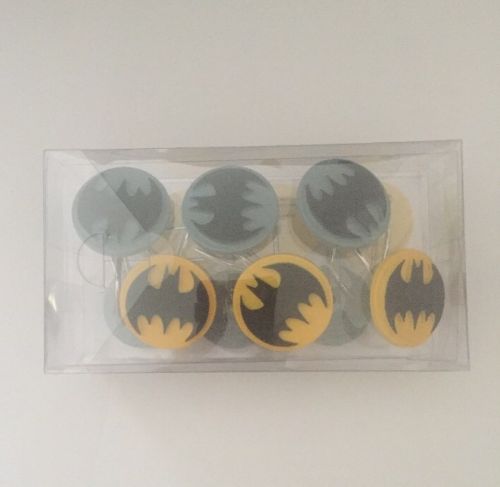 Batman 12 Shower Curtain Hooks Yellow & Blue NIP