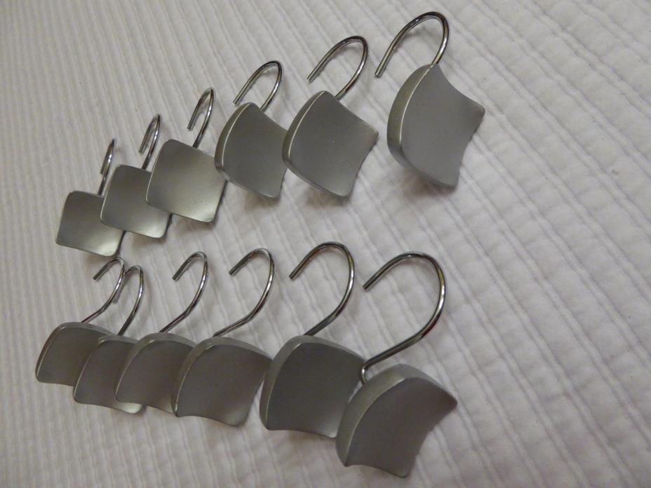 Set of 12 Silver Square Shower Curtain Rings