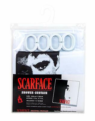 JPI Black White Red Scarface Tony Montana Shower Curtain with 12 Hooks Set