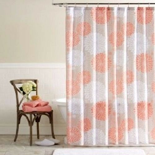 New Colordrift Priscilla Shower Curtain Floral Coral 72