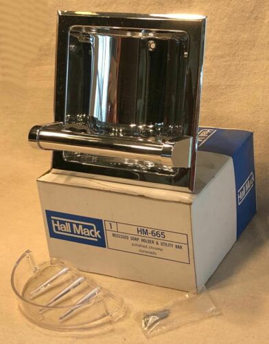 Mid-Century HALL MACK Recessed Soap Holder Dispenser in Chrome HM-665
