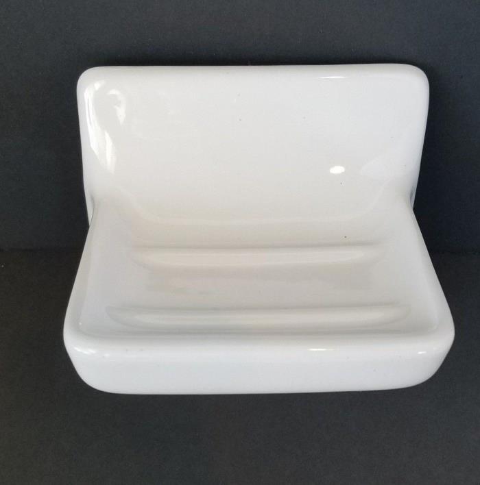 Vintage white porcelain soap dish Farmhouse M 107 USA
