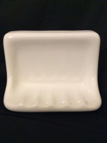 Bath Accessory Shower Soap Dish White Ceramic Tile Mount Bath Tub