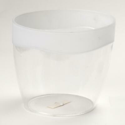 Carnation Home Clear with Frosted Trim, Rib-Textured Waste Basket
