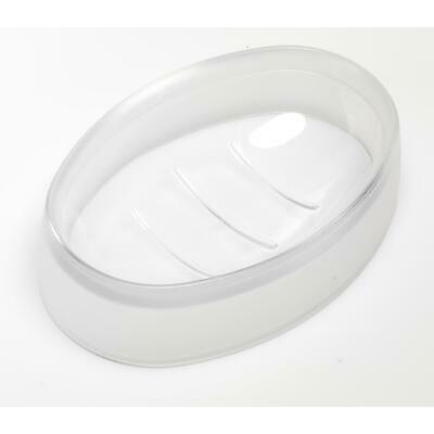 Carnation Home Clear with Frosted Trim, Rib-Textured Soap Dish