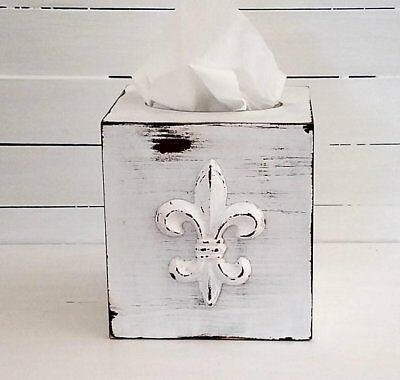Kleenex box - tissue holders - tissue box covers - fleur de lis - shabby chic