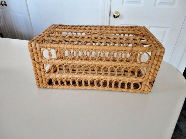 Tissue Box Cover NATURAL Wicker rattan Bathroom Accessories Holder Basket  c all