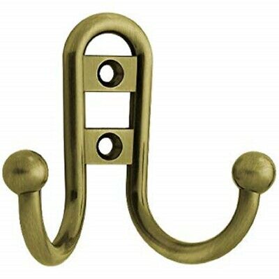 (10-Pack) Bulldog (DHH-425) Double Robe Hook - Antique Brass