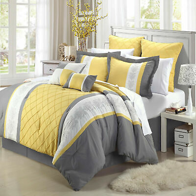 Livingston Yellow Comforter Bed In A Bag Set 12 piece