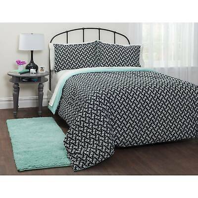 your zone motif mint bed in a bag bedding set, Twin/Twin XL Size