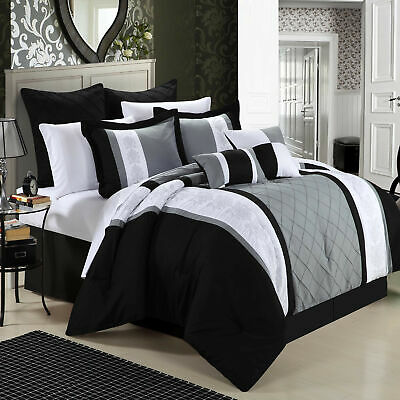 Livingston Black Comforter Bed In A Bag Set 12 piece