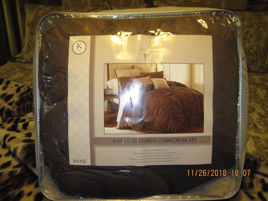 Comforter 8 Piece Textured Bayle King Comforter Set