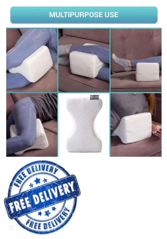 100% Memory Foam Knee Pillow Side Sleepers Leg Spacer Contour Cushion Pregnancy