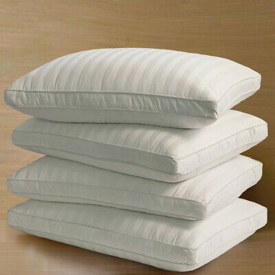 350T Damask Stripe Cotton Cover Optima-Loft Down Alt Jumbo Pillow 4-Pack