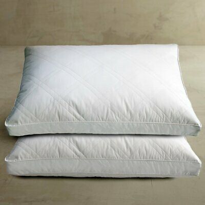 233 TC Cambric Cotton Diamond Quilted Feather/Down Jumbo Pillow 2-Pk White