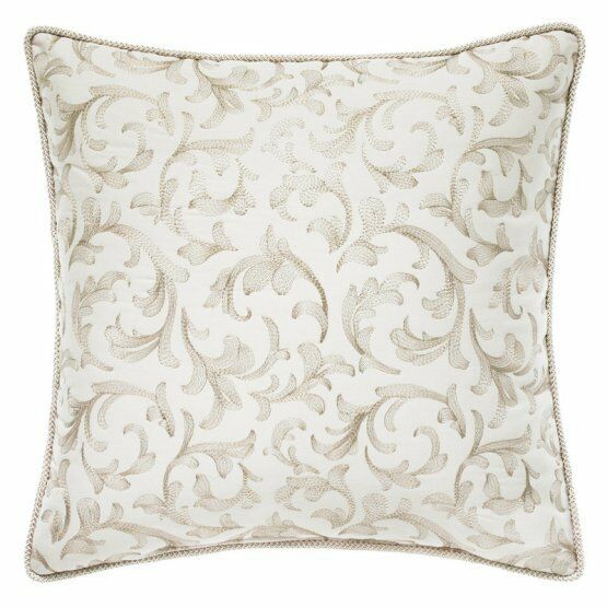Croscill Marietta Fashion Pillow Ivory Embroidered Square 16 x 16