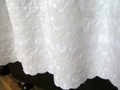 Vintage White Embroidered Lace Full Bedskirt Platform top 13