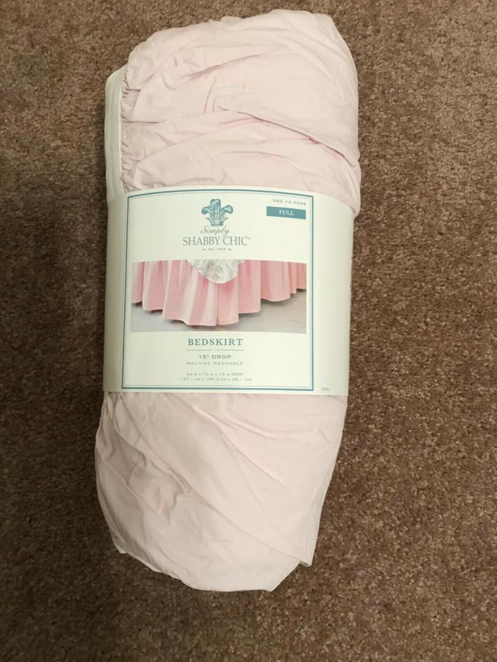 NEW Simply Shabby Chic Pink Bed Skirt Dust Ruffle FULL Size