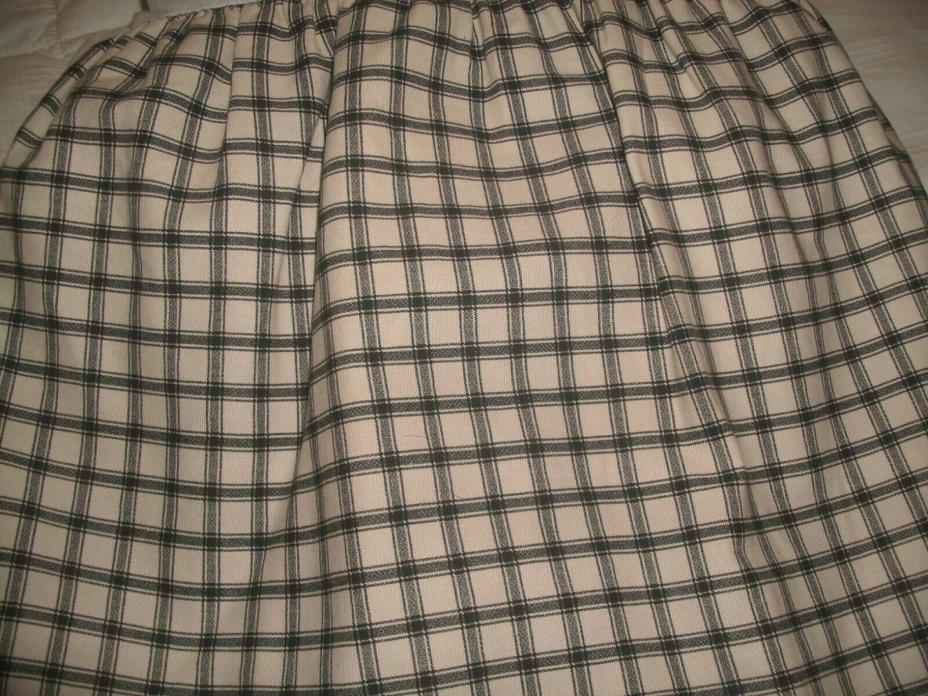 SHABBY COTTAGE WAVERLY BLACK CREAM PLAID BED SKIRT QUEEN COUNTRY CHIC
