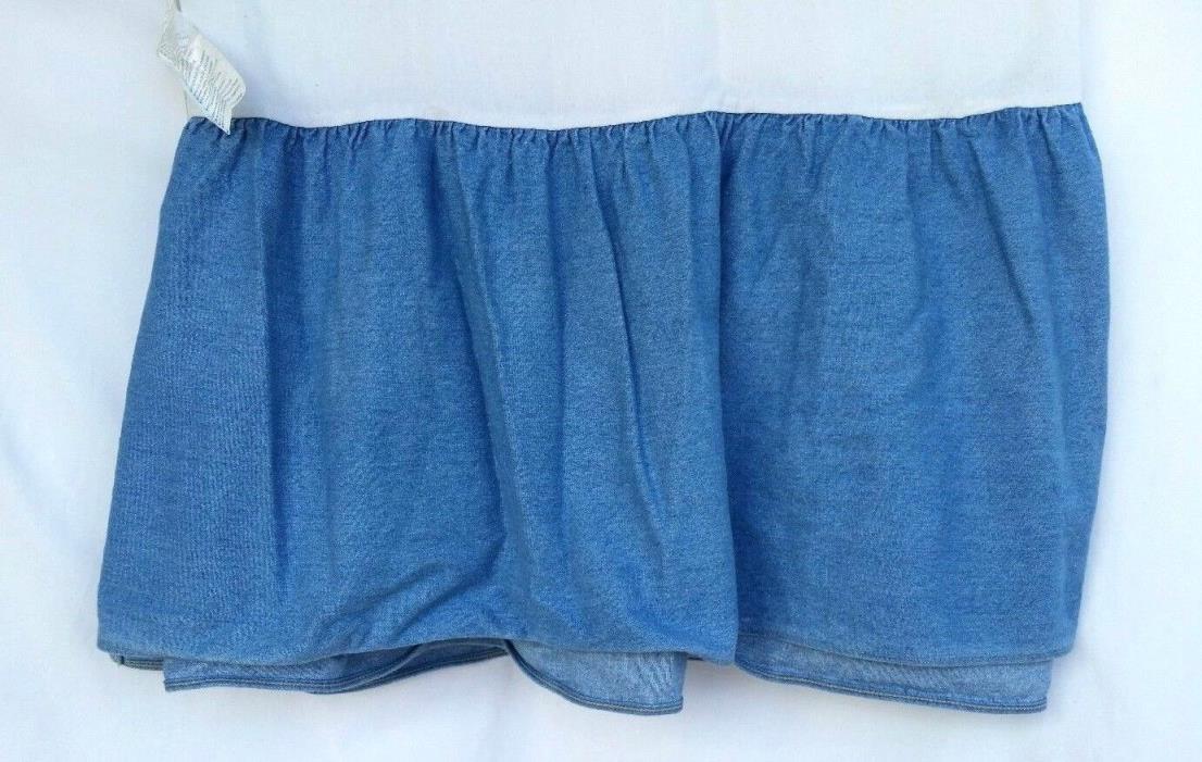 Ralph Lauren Full Size Dust Ruffle Bed Skirt Blue Denim