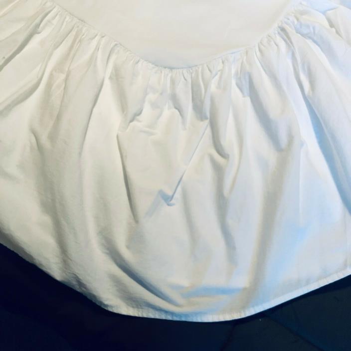Rare RALPH LAUREN White KING Bedskirt-Dust Ruffle 100% Cotton 15