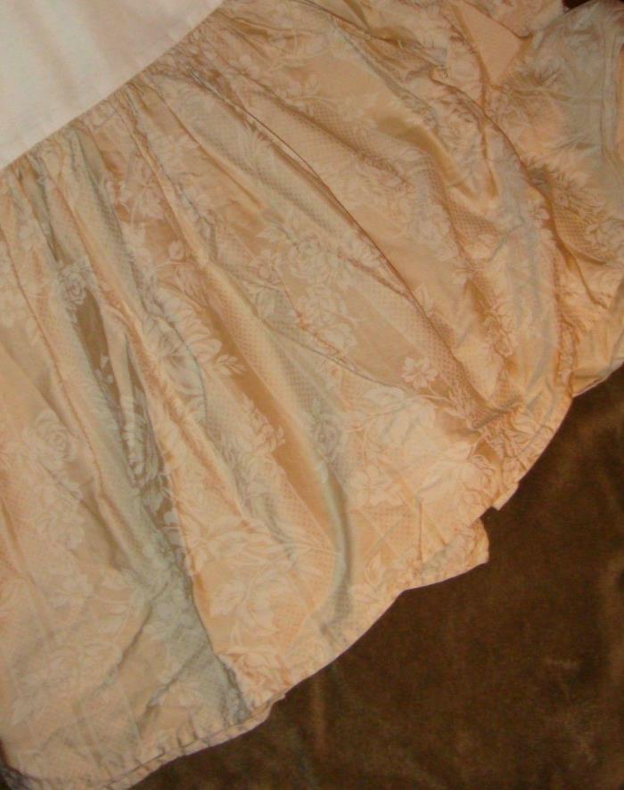 Ralph Lauren Fairchild Sunbonnet King Bedskirt Tan Beige Floral Striped 15